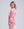 Side View: Pink Floral Print Cover up with Beaded Embellishment