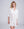 White Midi Beach Shirt with Perforated Cut Out Design