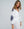 White/Navy Embroidered Cotton Tunic with Tie Belt and Tassel