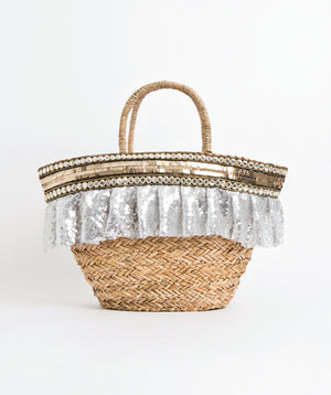 Bella Basket - Natural/Silver