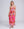 Back View: Pink Floral Print Maxi Dress with Bandeau Elasticated Top