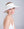 White/Natural Wide Brim Woven Straw Roll-Up Visor with Adjustable Velcro
