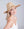 Natural Textured Straw Fedora Hat with Beaded Trim