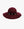 Burgundy Wool Wide Brim Hat with Velvet Embellished Band