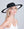 Black Wide Brim Straw Hat with Adjustable Size Strings