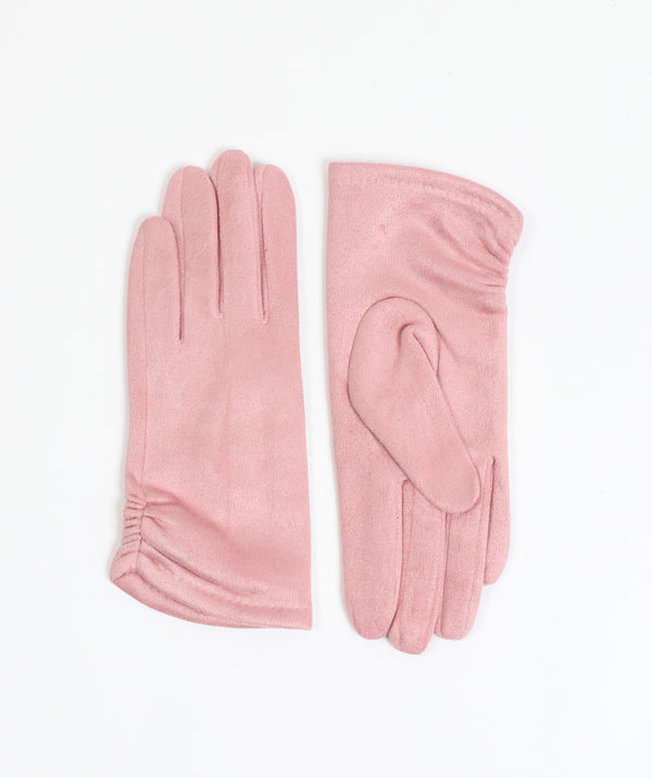 Dusty Pink Suede Gloves with Signature Soft Lining