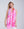 Pink Oblong Scarf with Striking Print and Finished Edging