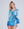 Blue Ocean Print Midi Length Cover Up with Embellished Jewels