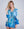 Blue Ocean Print Midi Length Cover Up with Embellished Jewels