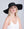 Black Wide Brim Floppy Hat with Faux Leather Belt