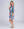 Side View: Blue Floral Printed Beach Kaftan with Short Sleeves