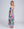 Back View: Blue Floral Print Maxi Dress with Bandeau Elasticated Top