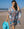Pale Turquoise Aztec Print Kaftan with Embellished Neckline