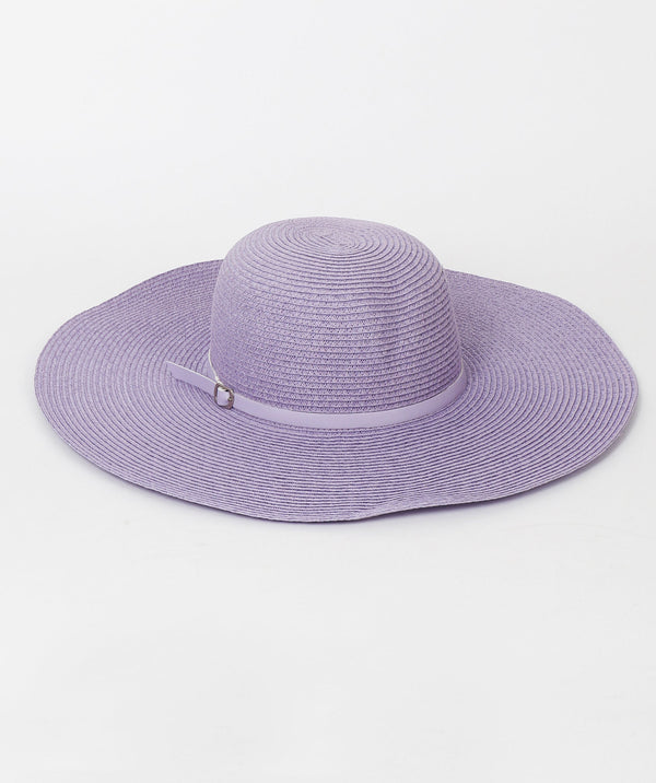 Women`s Straw Floppy Hat - Lilac